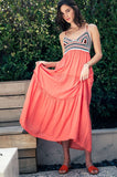 CHER CROCHET MAXI DRESS- CORAL