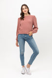 The Tweed Yarn Puff Sleeve Sweater