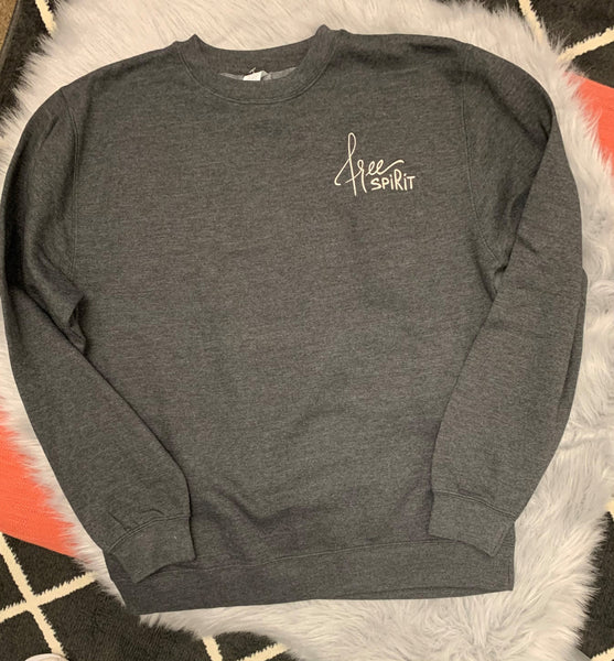 Free Spirit Crew Sweater - Dark Charcoal