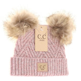 BABY LARGE PATCH HEATHERED DOUBLE POM