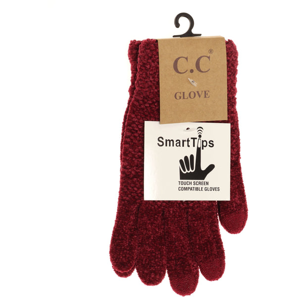 CC Beanie Chenille Glove - Burgundy