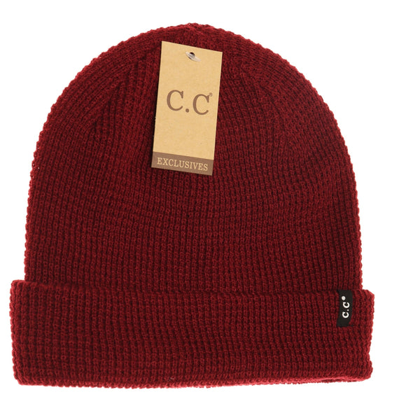 Waffle Knit CC Beanie