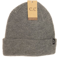 Waffle Knit CC Beanie