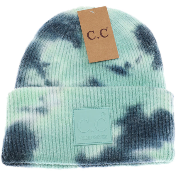 CC Beanie Tie Dye Beanie- Deep Teal/Sea Green
